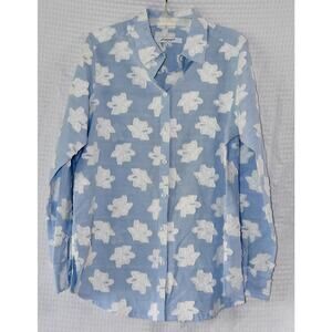 FOXCROFT Stripe Embroidered Tunic Shirt Size 6 NEW!!!